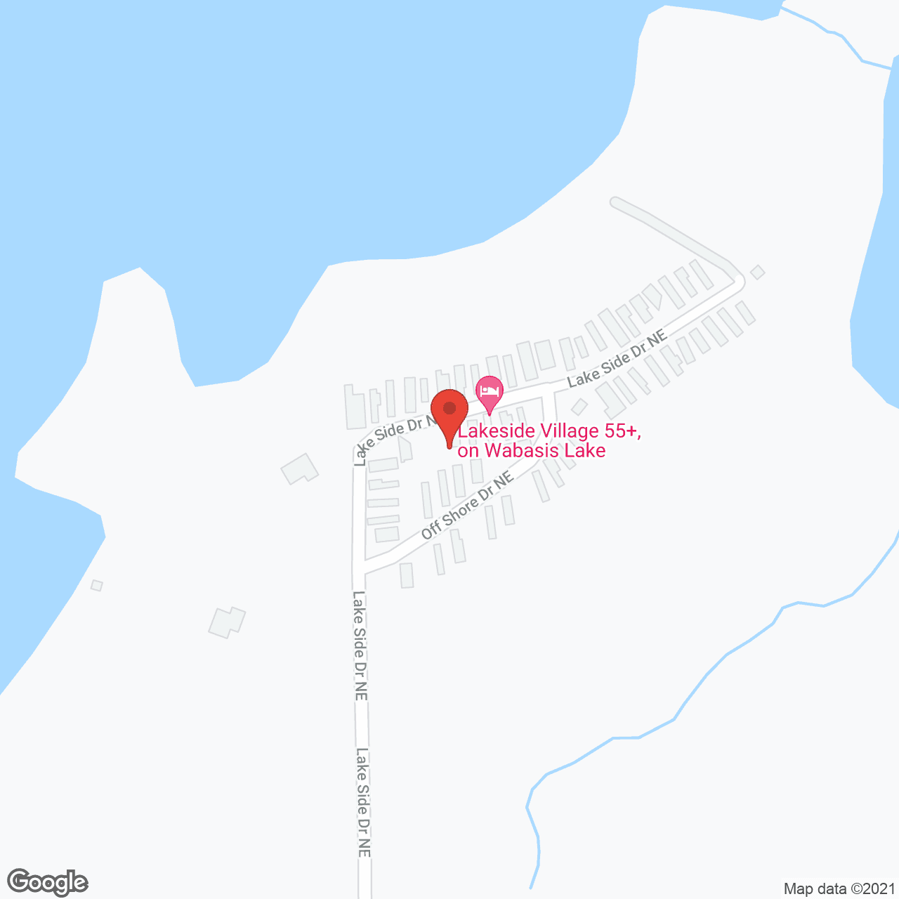 Lakeside Village 55+ Waterfront Community on Wabasis Lake in google map