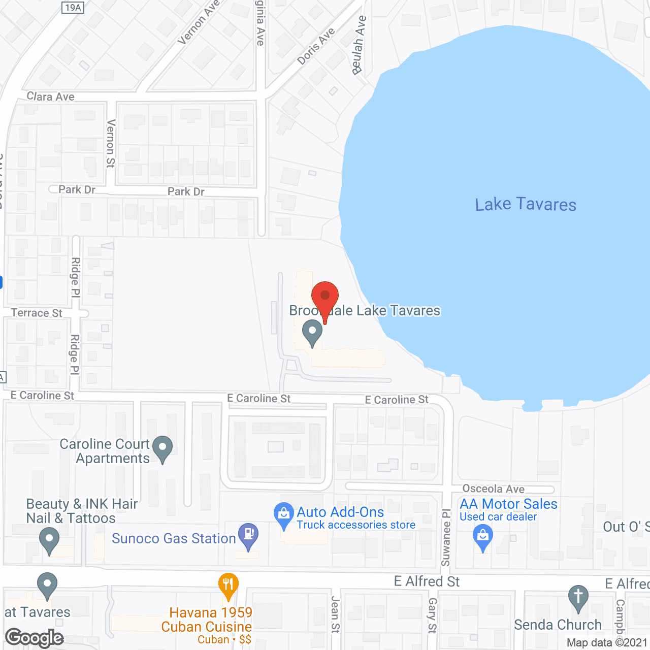 Brookdale Lake Tavares in google map