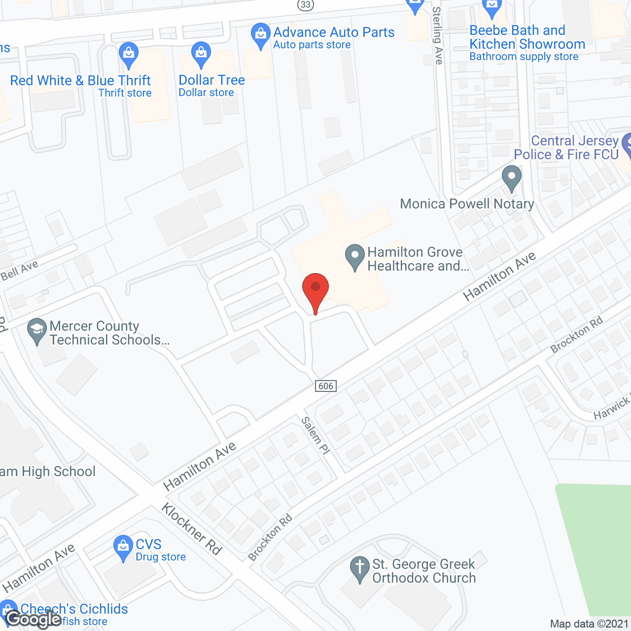 Hamilton Grove Rehabilitation and Healthcare in google map