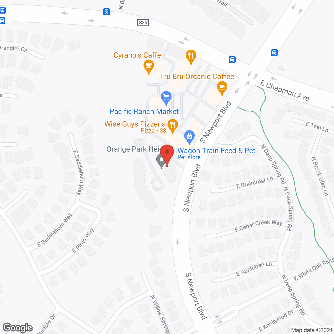 Orange Park Heights in google map