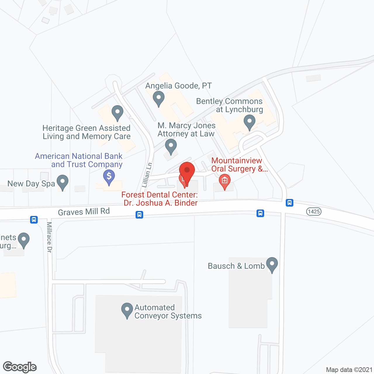 Bentley Commons at Lynchburg in google map