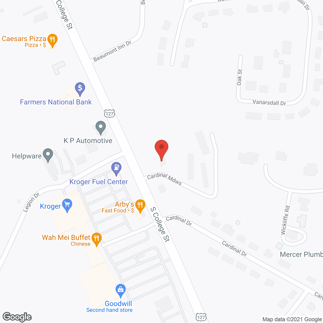 Cardinal Meadow in google map