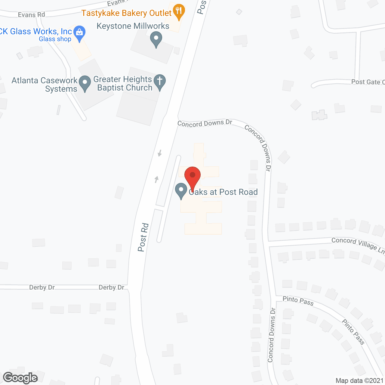 Oaks at Post Road in google map
