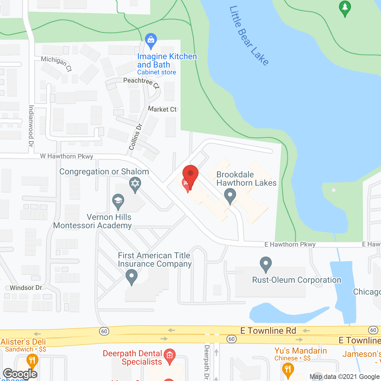 Brookdale Hawthorn Lakes in Vernon Hills Assisted Living in google map