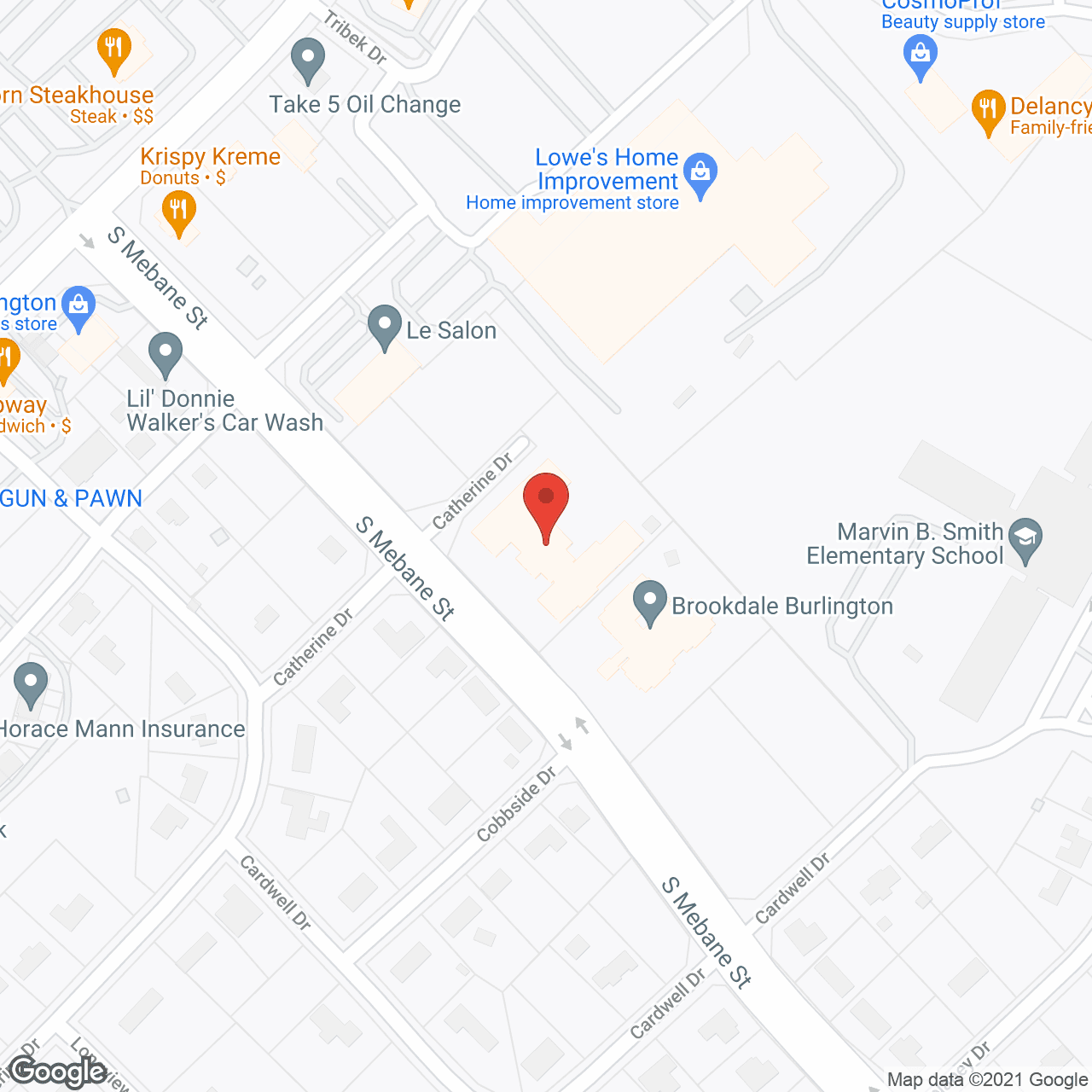 Brookdale Burlington in google map