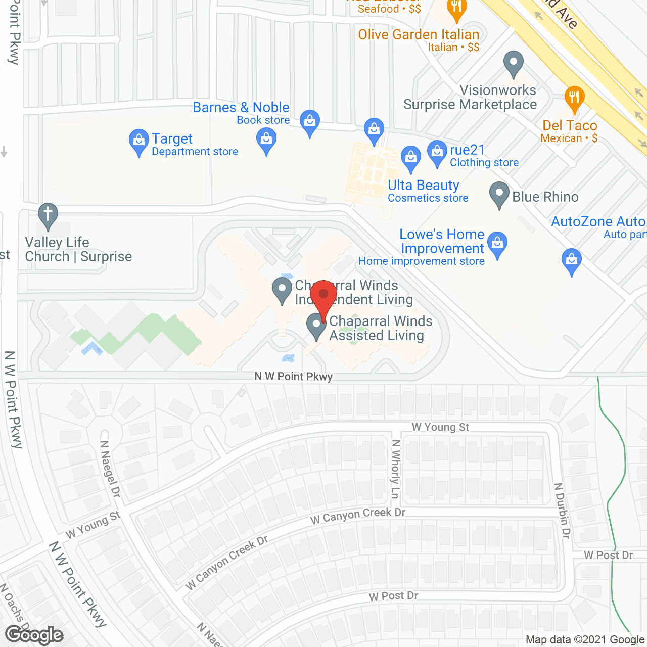 Chaparral Winds Retirement Community in google map