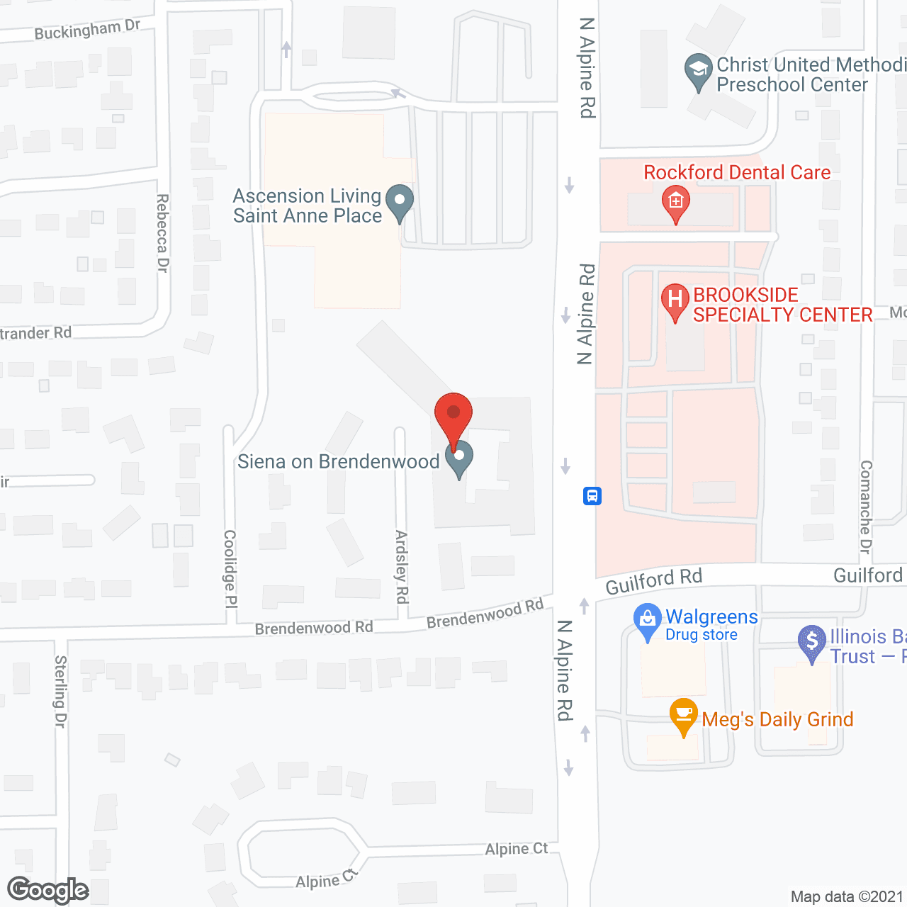 Siena on Brendenwood in google map