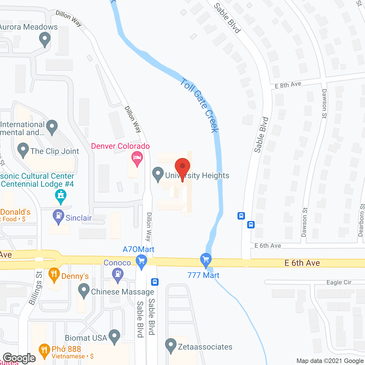 University Heights Rehab & Care in google map