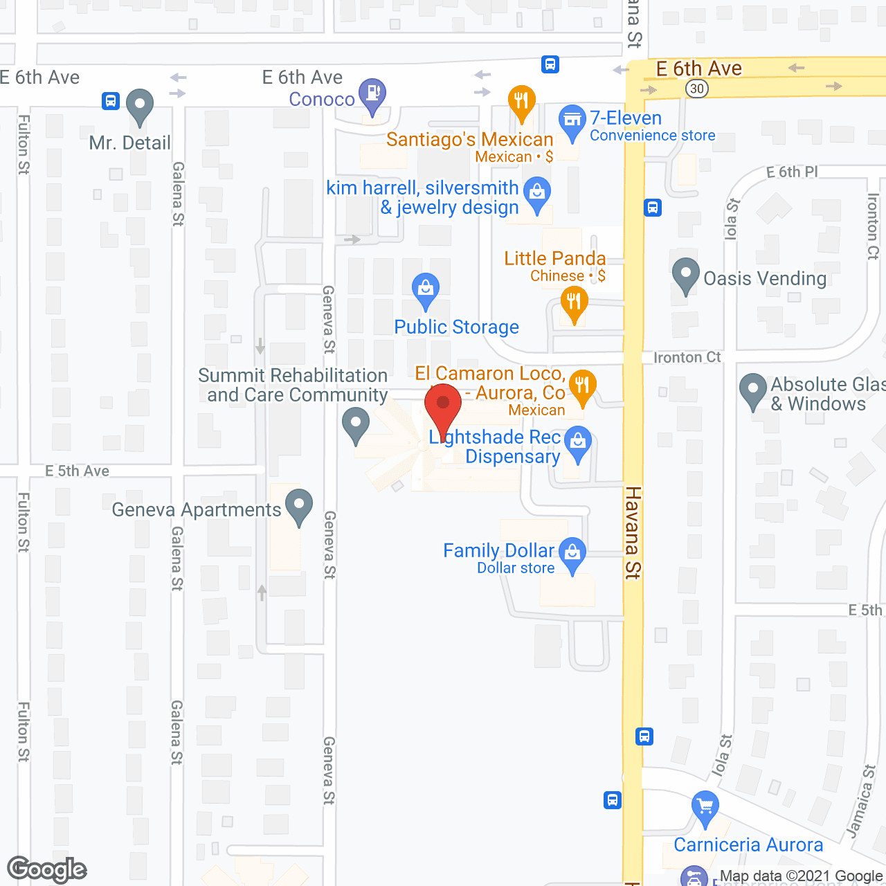 Summit Rehabiliation and Care Community in google map