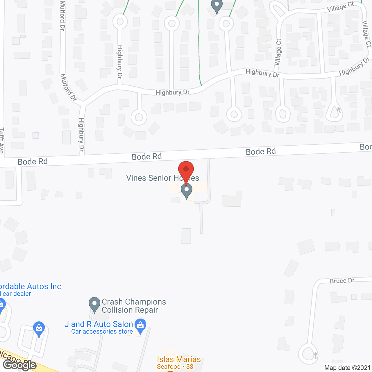 Vines Senior Home in google map