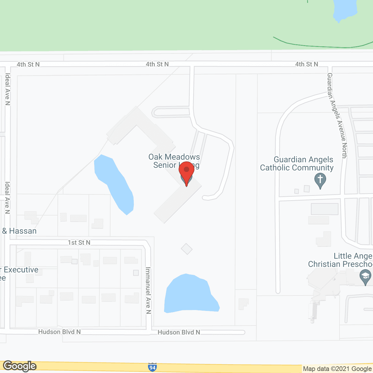 Oak Meadows in google map