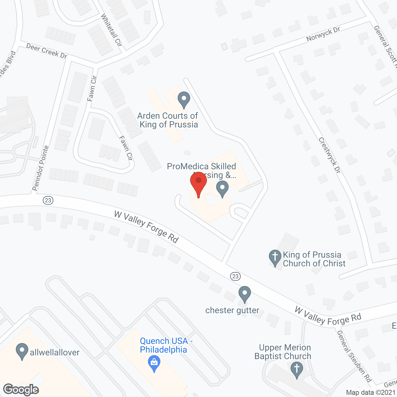 Arden Courts A ProMedica Memory Care Community in King of Prussia in google map