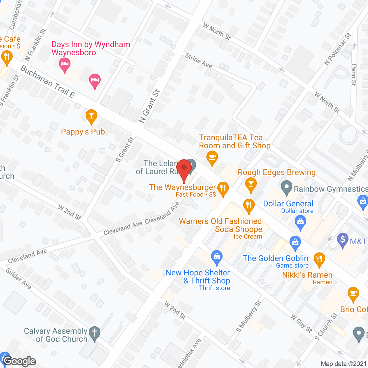The Leland of Laurel Run in google map