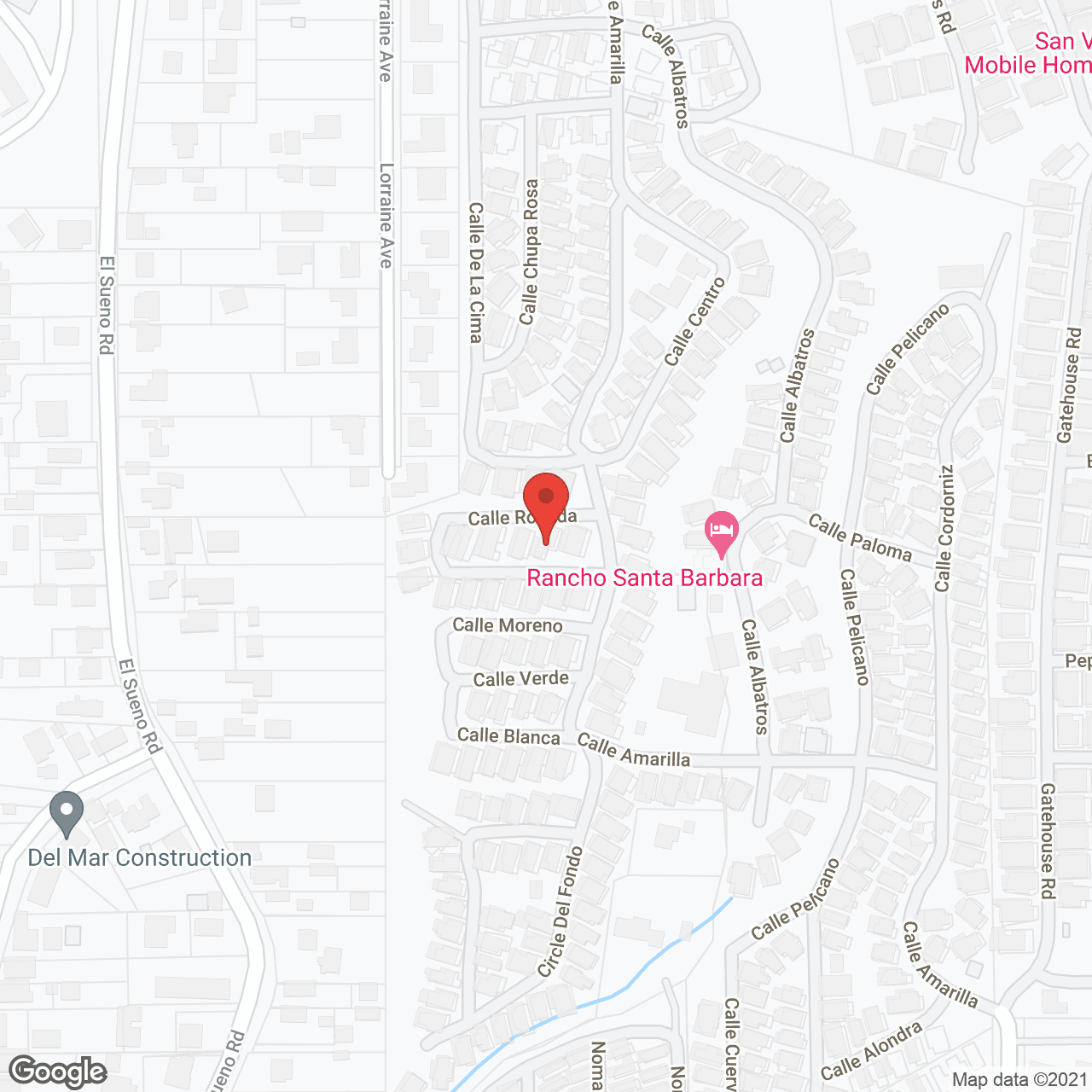 Rancho Santa Barbara(mobile homes) in google map