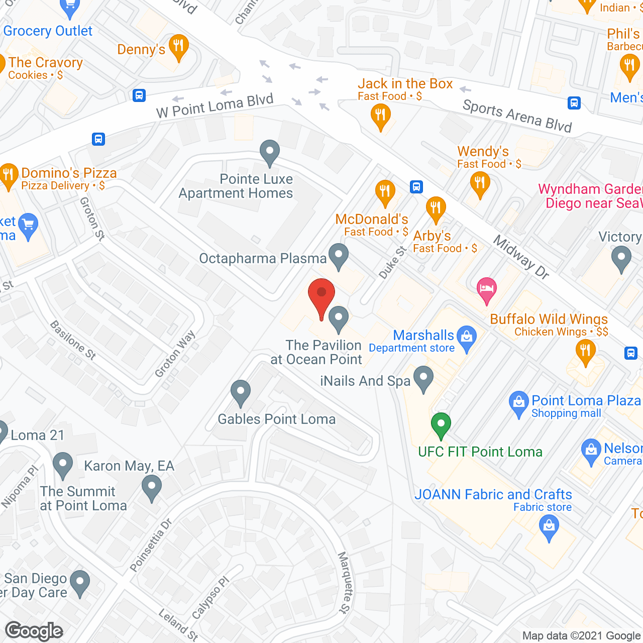 Point Loma Post Acute Center in google map