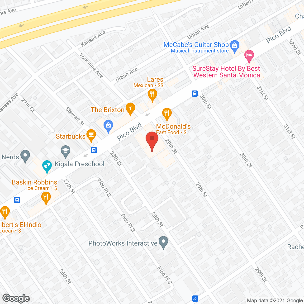 Santa Monica Convalescent Ctr in google map