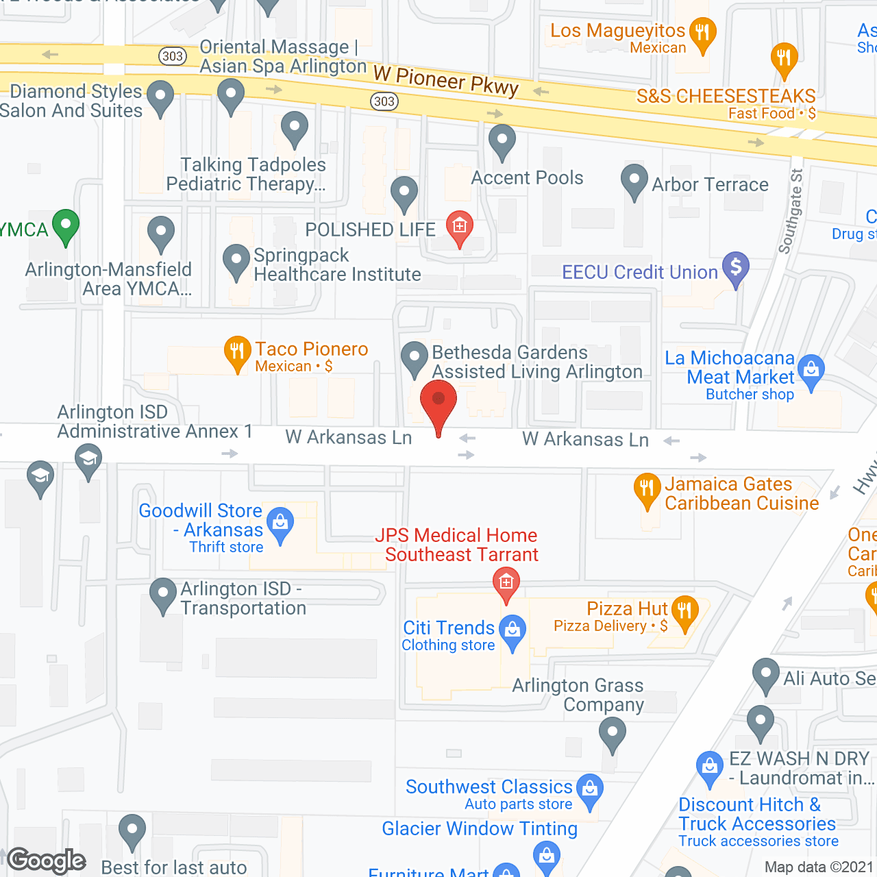 Bethesda Gardens Arlington in google map