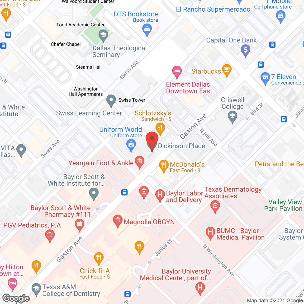 Dickinson Place in google map