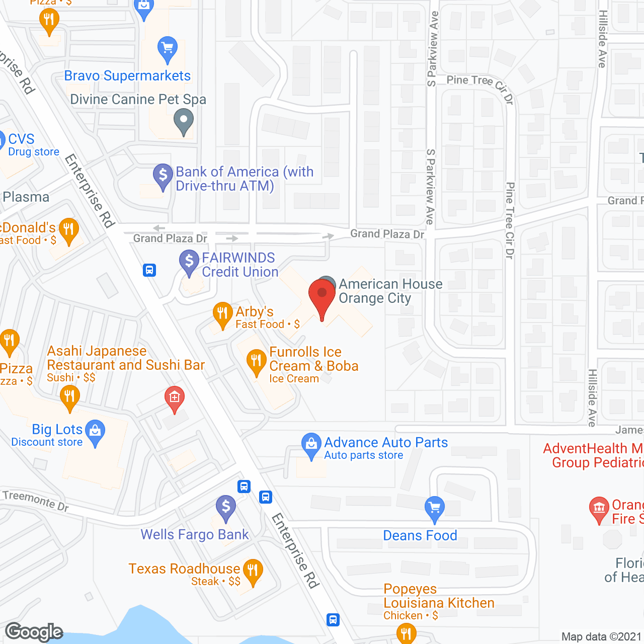 Ansley Parke at Orange City in google map